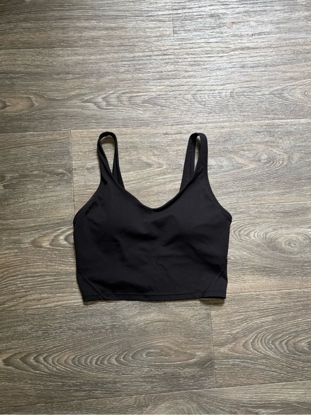 Black Women's Crop tank with built in bra